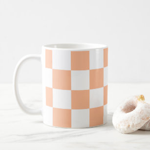 Gekreuzte Quadrate für orange-weiße geometrische F Kaffeetasse