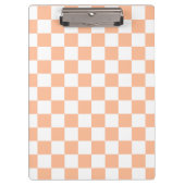 Gekreuzte Quadrate für orange-weiße geometrische F Klemmbrett (Vorderseite)