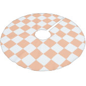 Gekreuzte Quadrate für orange-weiße geometrische F Polyester Weihnachtsbaumdecke (Schrägansicht)