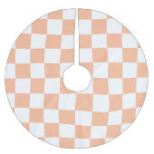 Gekreuzte Quadrate für orange-weiße geometrische F Polyester Weihnachtsbaumdecke (Vorderseite)