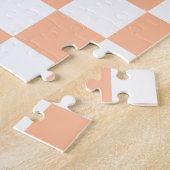 Gekreuzte Quadrate für orange-weiße geometrische F Puzzle (Seite)