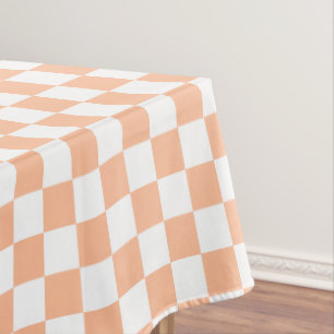 Gekreuzte Quadrate für orange-weiße geometrische F Tischdecke