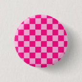 Gekreuzte Quadrate lichtfeuchtes, rosa geometrisch Button (Vorderseite)