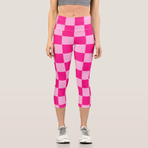 Gekreuzte Quadrate lichtfeuchtes, rosa geometrisch Capri Leggings