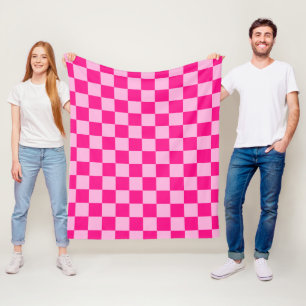 Gekreuzte Quadrate lichtfeuchtes, rosa geometrisch Fleecedecke