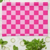 Gekreuzte Quadrate lichtfeuchtes, rosa geometrisch Geschirrtuch (Gefaltet)
