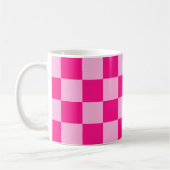 Gekreuzte Quadrate lichtfeuchtes, rosa geometrisch Kaffeetasse (Links)