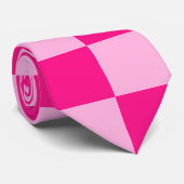 Gekreuzte Quadrate lichtfeuchtes, rosa geometrisch Krawatte (Gerollt)