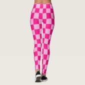 Gekreuzte Quadrate lichtfeuchtes, rosa geometrisch Leggings (Rückseite)