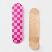 Gekreuzte Quadrate lichtfeuchtes, rosa geometrisch Skateboard (Vorderseite)