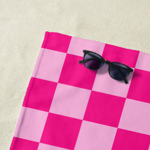 Gekreuzte Quadrate lichtfeuchtes, rosa geometrisch Strandtuch