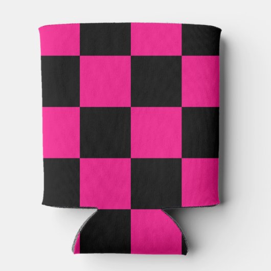 Gekreuzte Quadrate mit rosa, geometrischem Retro Dosenkühler (Rückseite)