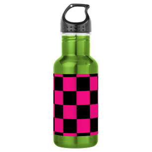 Gekreuzte Quadrate mit rosa, geometrischem Retro Edelstahlflasche