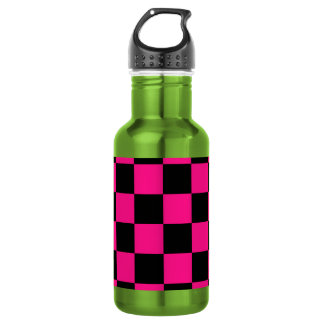 Gekreuzte Quadrate mit rosa, geometrischem Retro Edelstahlflasche