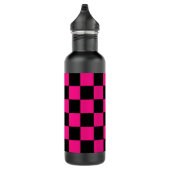 Gekreuzte Quadrate mit rosa, geometrischem Retro Edelstahlflasche (Rechts)