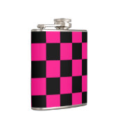 Gekreuzte Quadrate mit rosa, geometrischem Retro Flachmann (Rechts)