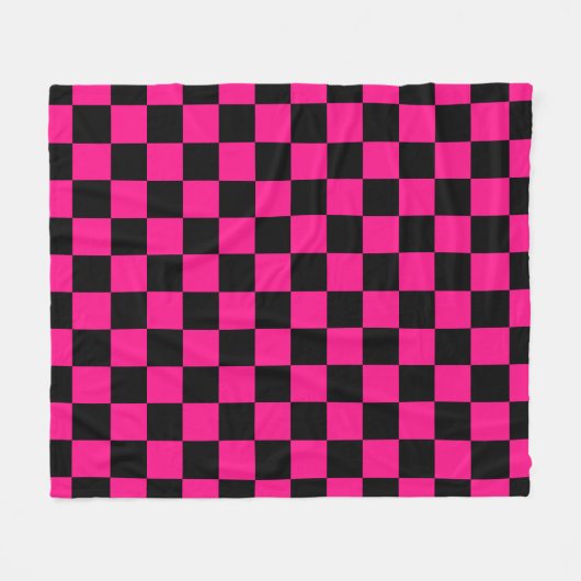 Gekreuzte Quadrate mit rosa, geometrischem Retro Fleecedecke (Vorderseite (Horizontal))