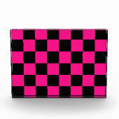 Gekreuzte Quadrate mit rosa, geometrischem Retro Fotoblock (Vorderseite)