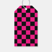 Gekreuzte Quadrate mit rosa, geometrischem Retro Geschenkanhänger (Vorderseite)