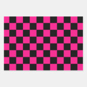 Gekreuzte Quadrate mit rosa, geometrischem Retro Geschenkpapier Set (Vorderseite 3)