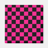 Gekreuzte Quadrate mit rosa, geometrischem Retro Magnet (Vorne)