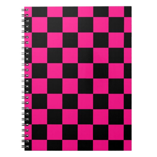 Gekreuzte Quadrate mit rosa, geometrischem Retro Notizblock (Vorderseite)