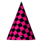 Gekreuzte Quadrate mit rosa, geometrischem Retro Partyhütchen (Links)