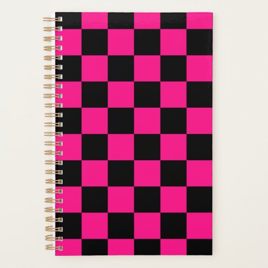 Gekreuzte Quadrate mit rosa, geometrischem Retro Planer (Vorderseite)