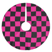 Gekreuzte Quadrate mit rosa, geometrischem Retro Polyester Weihnachtsbaumdecke (Vorderseite)