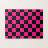 Gekreuzte Quadrate mit rosa, geometrischem Retro Puzzle (Horizontal)
