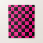 Gekreuzte Quadrate mit rosa, geometrischem Retro Puzzle (Vertikal)