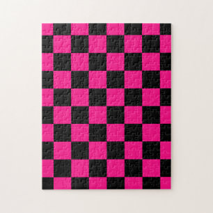 Gekreuzte Quadrate mit rosa, geometrischem Retro Puzzle