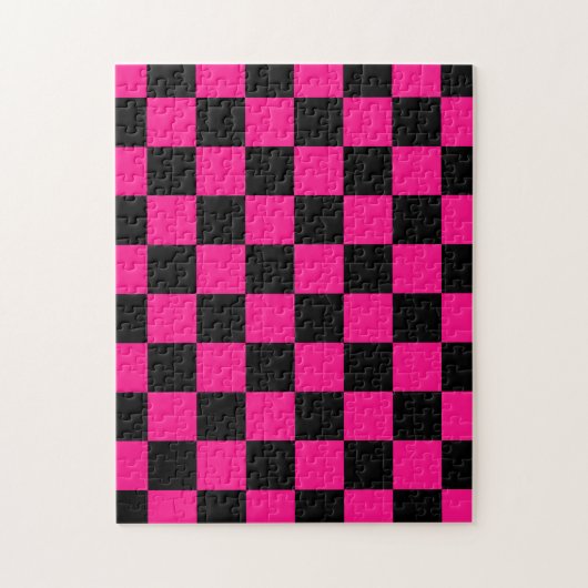 Gekreuzte Quadrate mit rosa, geometrischem Retro Puzzle (Vertikal)