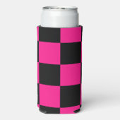 Gekreuzte Quadrate mit rosa, geometrischem Retro Selters Dosenkühler (Seltzer Rückseite)