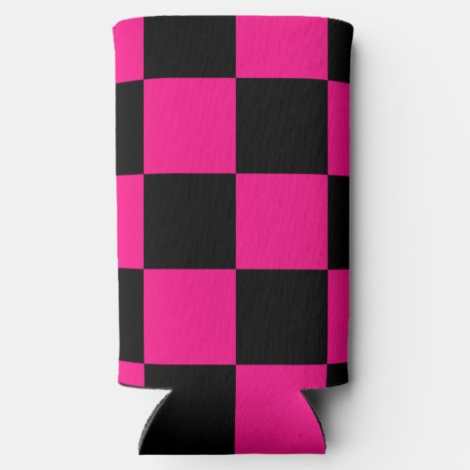 Gekreuzte Quadrate mit rosa, geometrischem Retro Selters Dosenkühler (Rückseite)