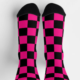 Gekreuzte Quadrate mit rosa, geometrischem Retro Socken