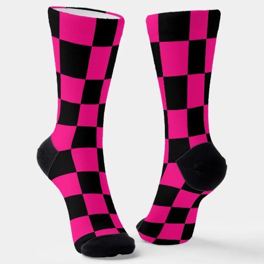 Gekreuzte Quadrate mit rosa, geometrischem Retro Socken (Gewinkelt)