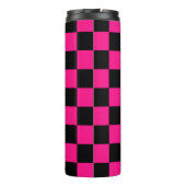 Gekreuzte Quadrate mit rosa, geometrischem Retro Thermosbecher (Rückseite)