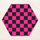 Gekreuzte Quadrate mit rosa, geometrischem Retro Untersetzer (Vorderseite)