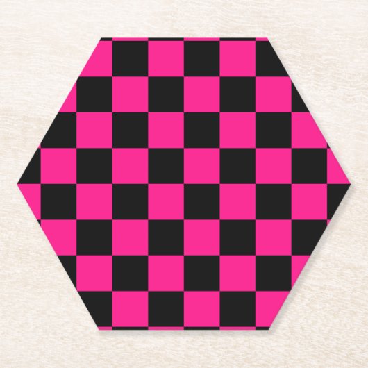 Gekreuzte Quadrate mit rosa, geometrischem Retro Untersetzer (Vorderseite)
