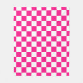 Gekreuzte Quadrate mit weißem, rosa Retro Fleecedecke (Vorderseite)
