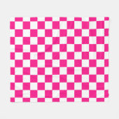 Gekreuzte Quadrate mit weißem, rosa Retro Fleecedecke (Vorderseite (Horizontal))