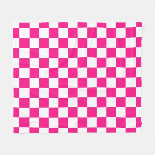Gekreuzte Quadrate mit weißem, rosa Retro Fleecedecke (Vorderseite (Horizontal))