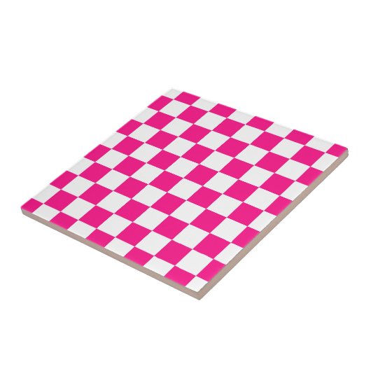 Gekreuzte Quadrate mit weißem, rosa Retro Fliese (Seite)