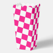 Gekreuzte Quadrate mit weißem, rosa Retro Geschenkschachtel (Rückseite)