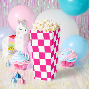 Gekreuzte Quadrate mit weißem, rosa Retro Geschenkschachtel