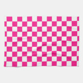 Gekreuzte Quadrate mit weißem, rosa Retro Geschirrtuch (Horizontal)