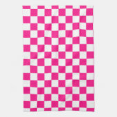 Gekreuzte Quadrate mit weißem, rosa Retro Geschirrtuch (Vertikal)