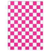 Gekreuzte Quadrate mit weißem, rosa Retro Klemmbrett (Rückseite)