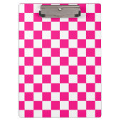 Gekreuzte Quadrate mit weißem, rosa Retro Klemmbrett (Vorderseite)